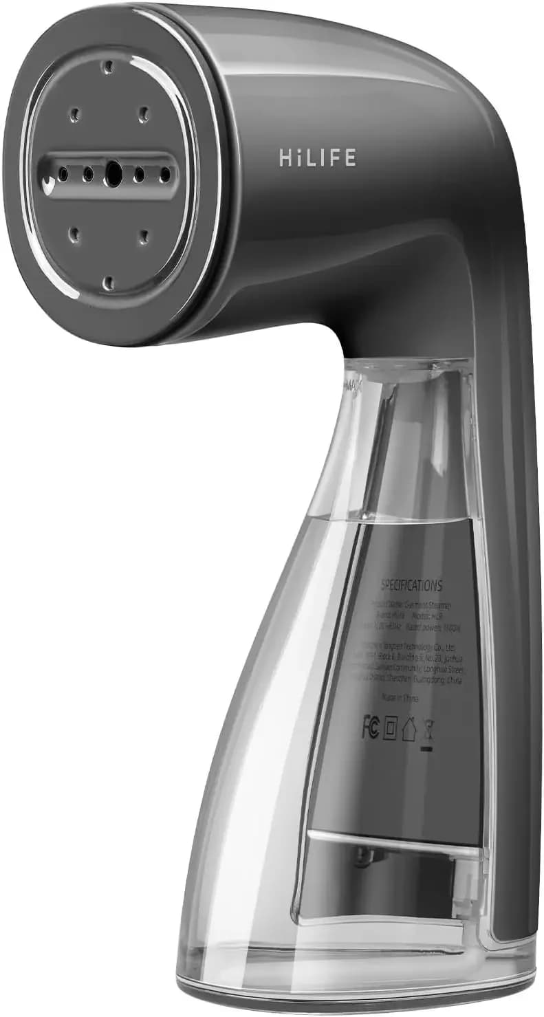 1100W Clothes Steamer, Fast Wrinkle Removal, 300ml Tank, All Fabrics, Compact & Portable, Grey