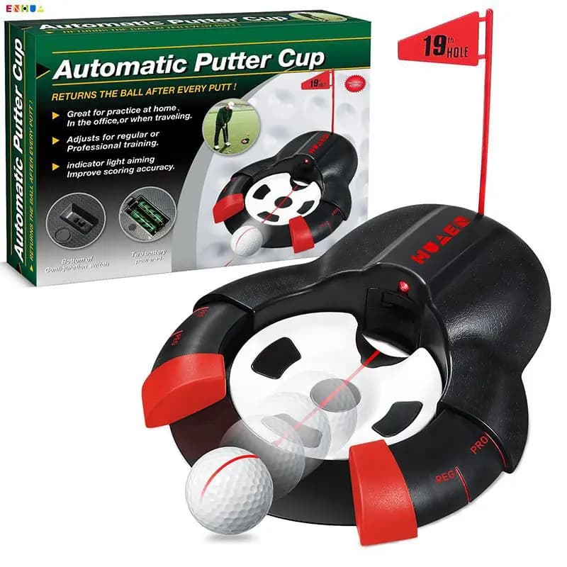 Golf putter ball return device hole cup laser automatic ball return device