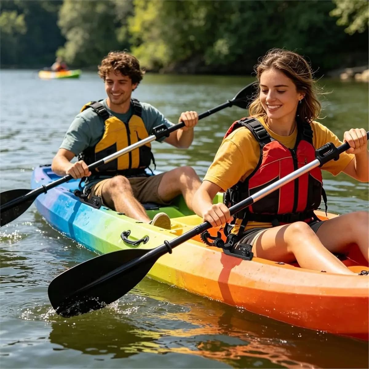 POPULAR-Kayak Paddles Holder Adjustable Nylon Rope Cleat with Paddle Clamp Multi-Scene Utility for Dinghy Raft Lake River Stream
