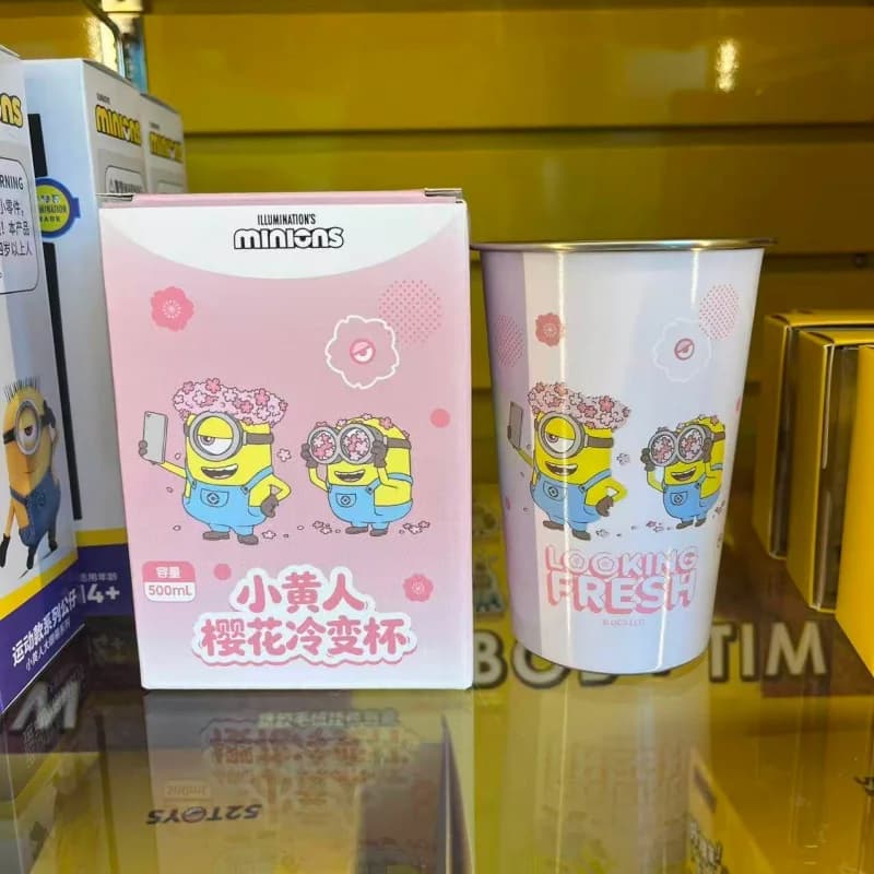 Minions Monsters [Cold Color Changing Cup] Stainless Steel Beverage Cup Coffee Cup Water Cup Anime Movie Merch For Home Use