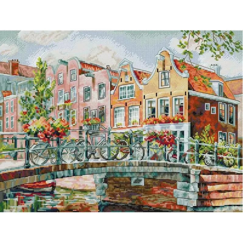 Canali di Amsterdam modelli scenici Kit punto croce Aida 14ct 16ct 11ct contati tela stampata tessuto ricamo decorazioni per la casa artigianato