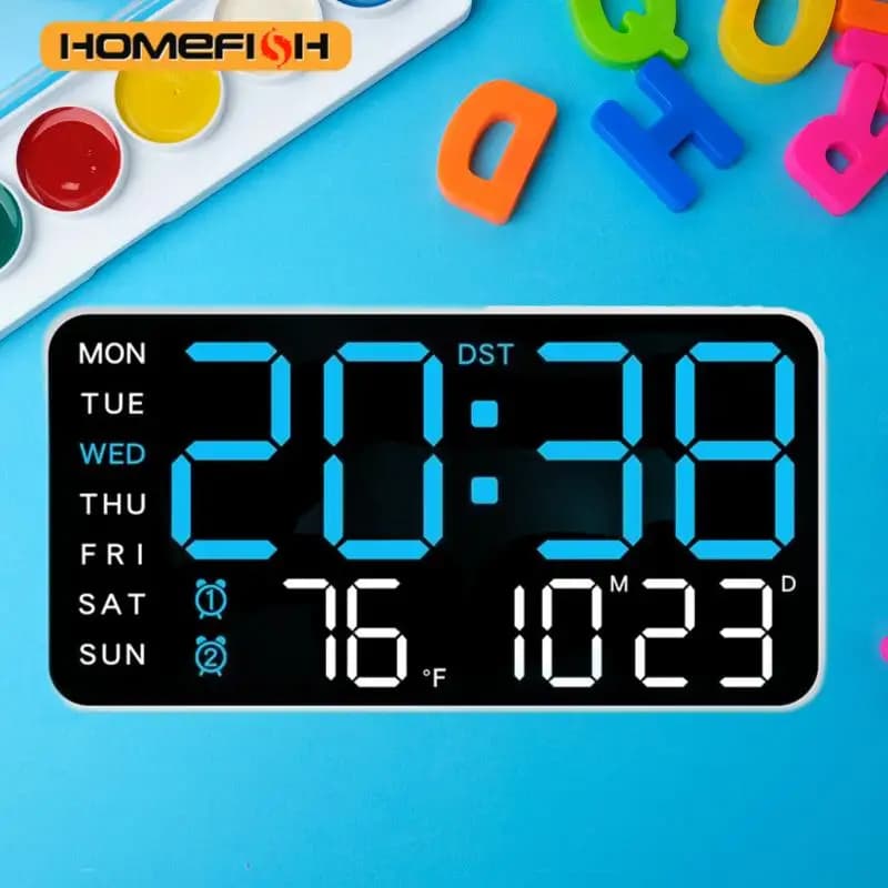 Giant smart digital wall clock|A screen to control temperature date, home technology pulls full!