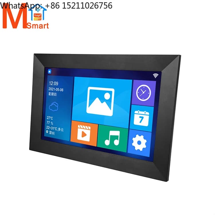 Nuovo design da 10 pollici Scarica video Bulk Frameo Android Tuya Wifi Controller cornice per foto digitali