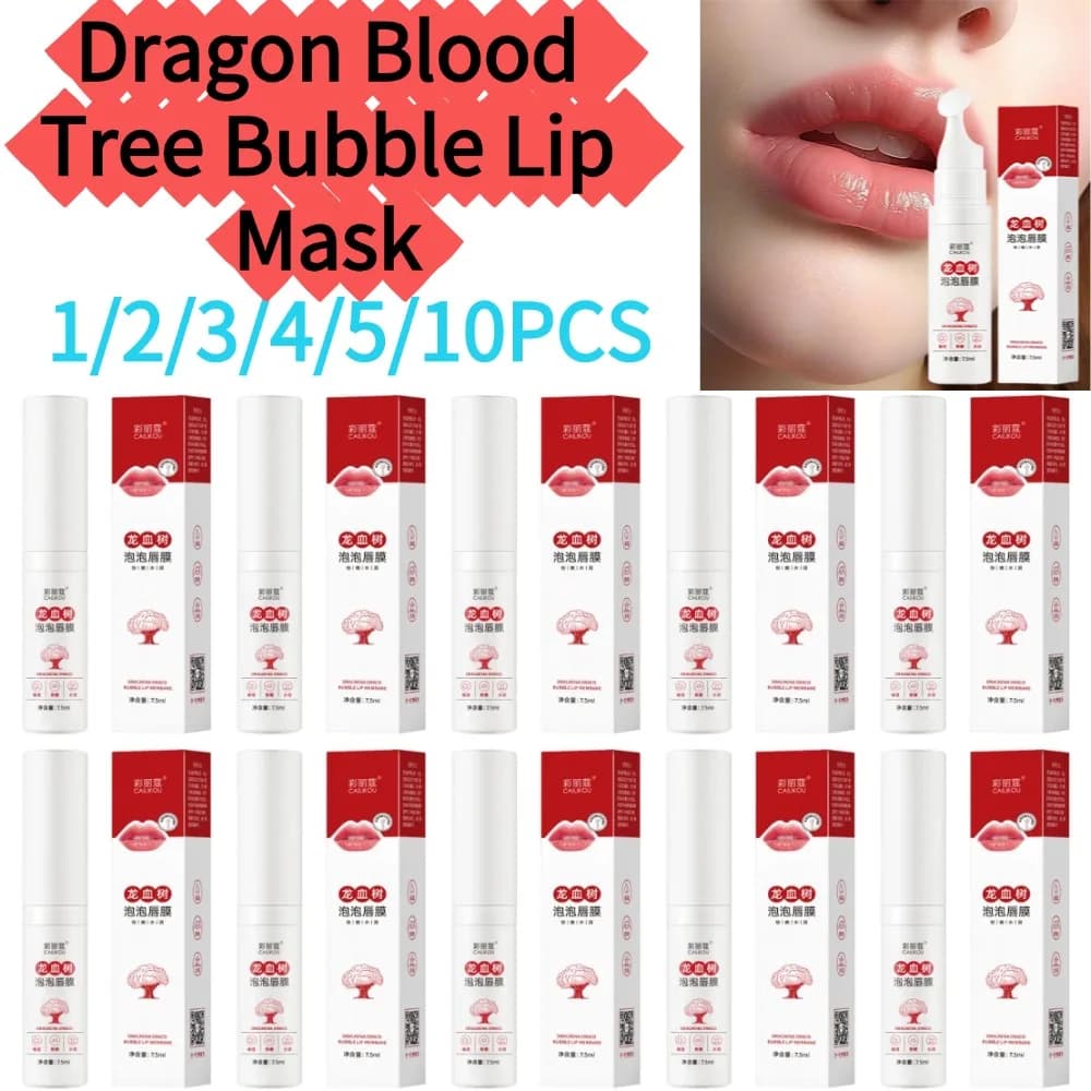 1/2/3/4/5/10PCS Maschera labbra schiumogena con estratto di sangue di drago Siero riparatore labbra idratante intensivo Cura quotidiana delle labbra per l'idratazione