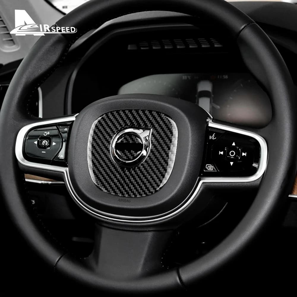 Adesivo volante AIRSPEED per Volvo XC60 2018 XC90 S90 V90 accessori copertura interna in fibra di carbonio decorazione Car Styling