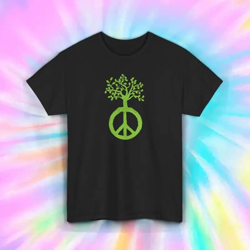 Maglietta dell'albero della pace Amante della natura Hippie ecologico S 5XL