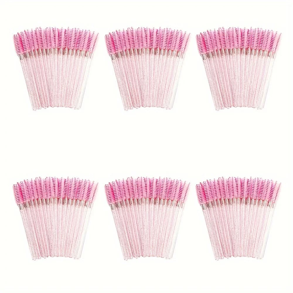 100/300PCS Disposable Eyelash Brushes - Eyelash Extensions with Crystal Handle and Eyebrow Lamination Tools Applyers for Salon Level Mascara