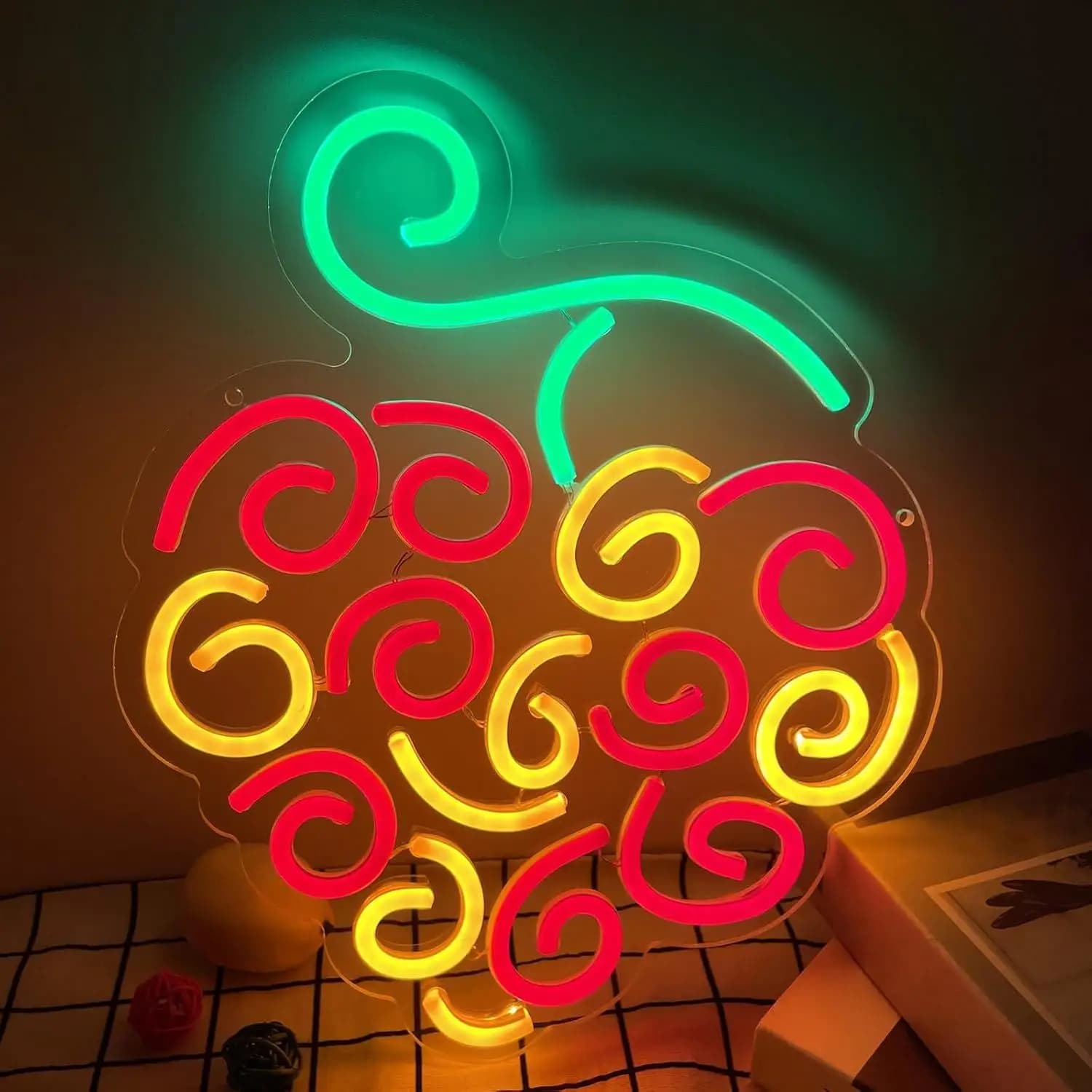 Cyber Fruit Neon Sign USB Dimmable LED Light for Bedroom Kids Room Living Room Shop Bar Party Aesthetic Wall Decor Gifts