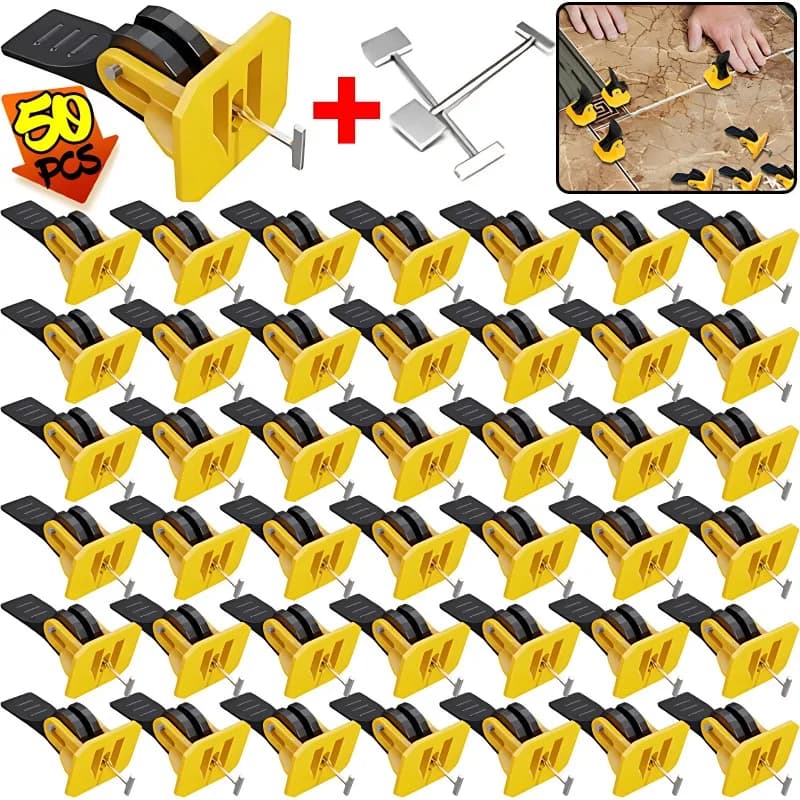 10/50PCS Floor tile leveling system reusable for floor tiles Floor tile leveling device for hand tiles Set of construction tools Fixed hardware set