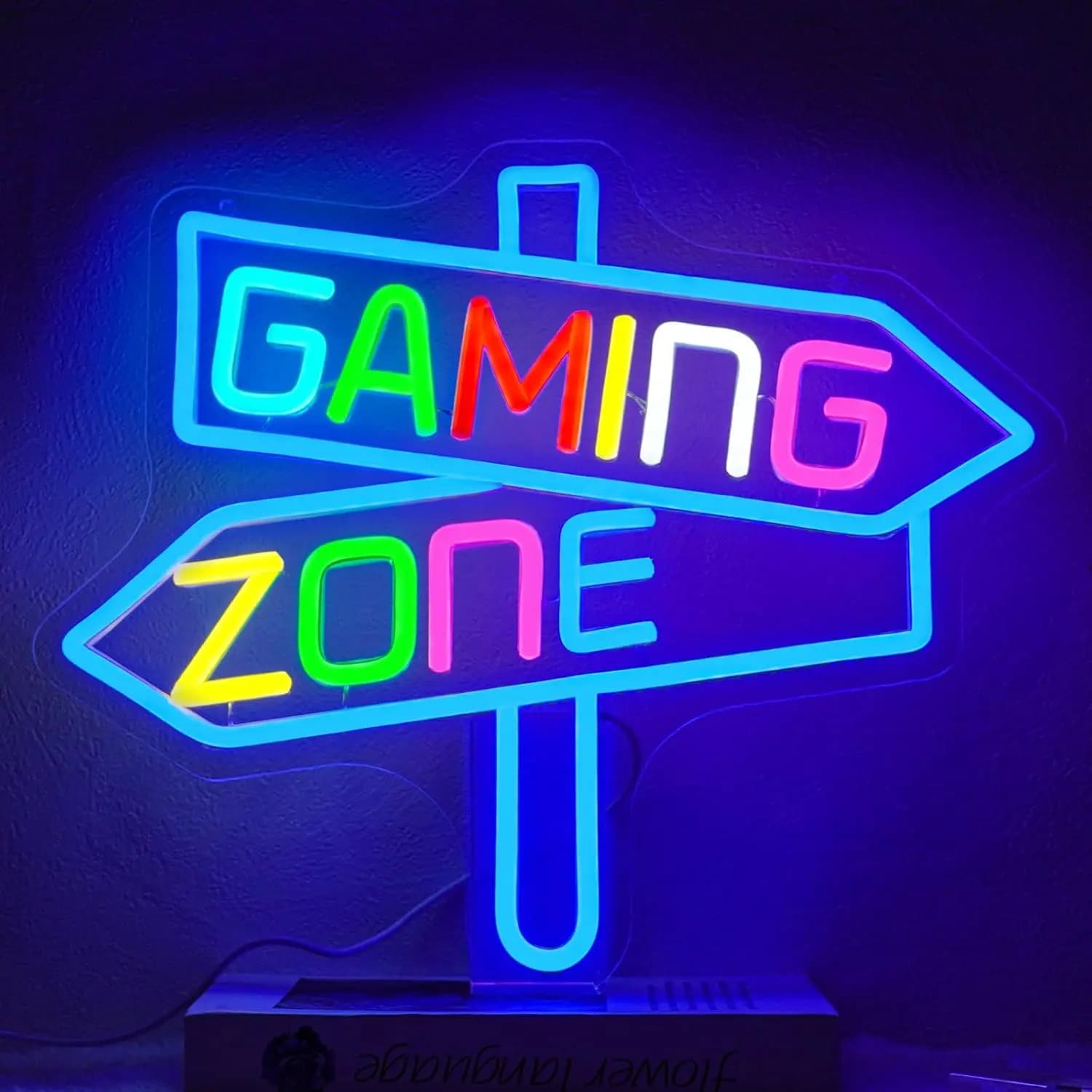 Insegna al Neon 'Gaming Zone' con Luce LED USB per Bar, Feste, Sale Giochi, Club, Garage, Camera da Letto, Decorazione, Regalo di Compleanno, Luce da Parete Artistica