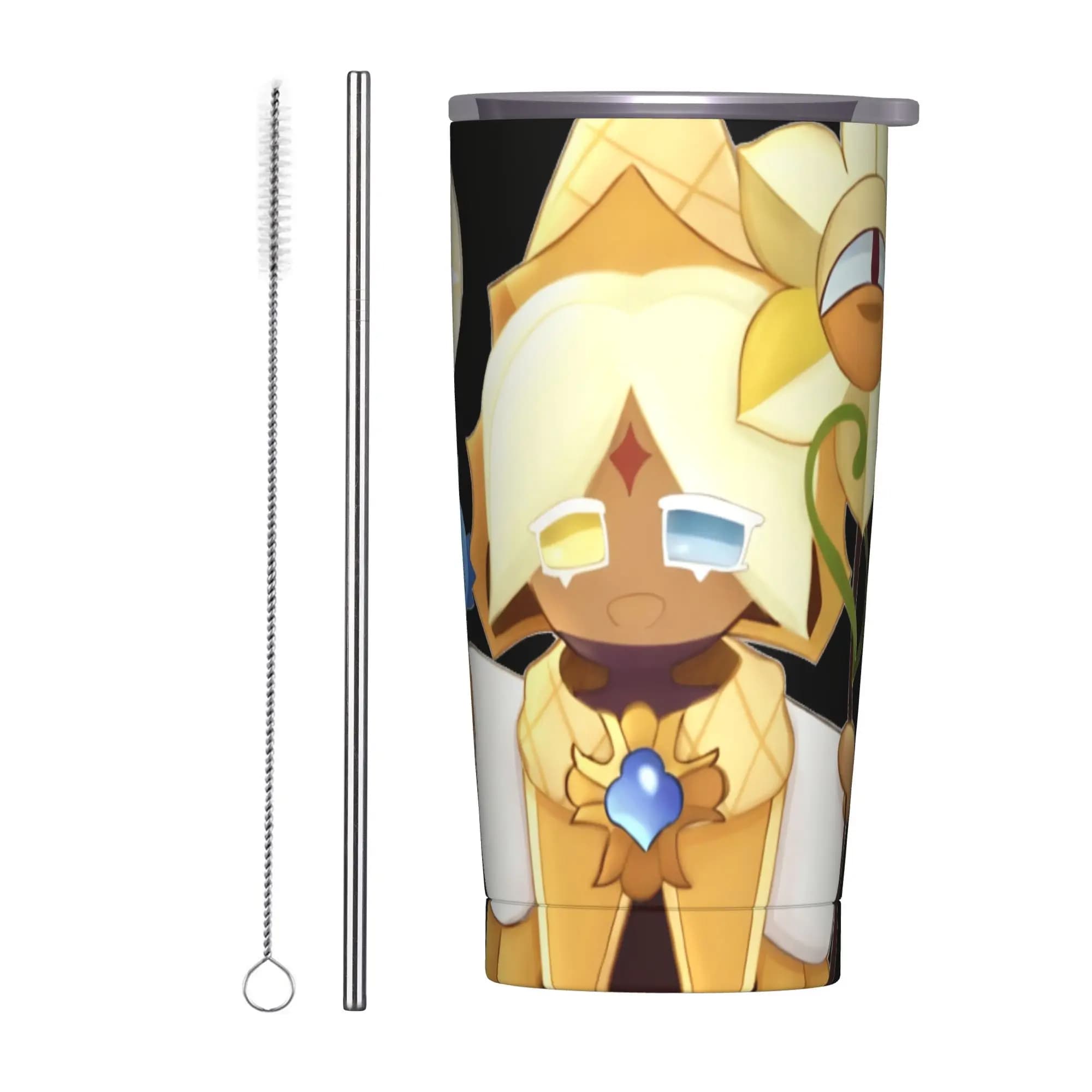Tazza Termica Cookie Run Kingdom, Bottiglia per Acqua Calda e Fredda, Mantiene il Calore, Tazze Termiche in Acciaio Inox, Tazze da Viaggio e Auto con Grafica