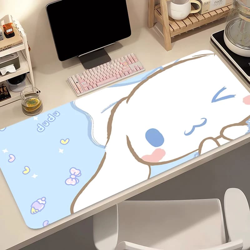 Tappetino per mouse da ufficio Cinnamoroll pc speed per giocatori di e-sport Tappetino per tastiera per computer portatile Tappetino per mouse antiscivolo per scrivania, ideale come regalo