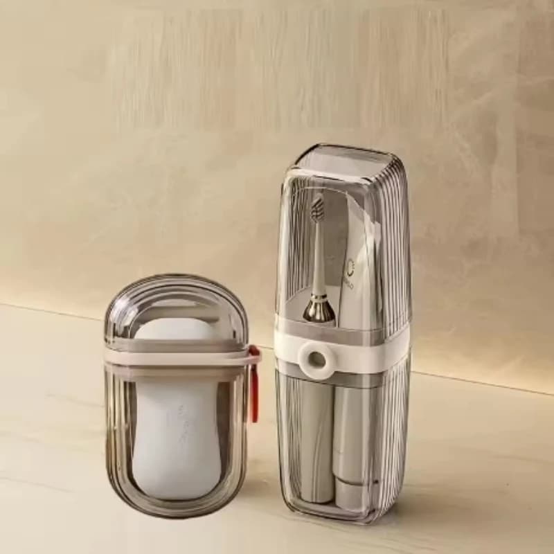 Portasapone Portatile e Porta Spazzolino in Plastica Resistente, Accessori da Viaggio, Facile da Pulire, per Palestra e Bagno