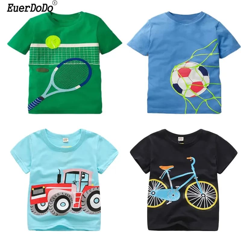 Camicie per bambini magliette per bambini in cotone t-shirt per cartoni animati per ragazzi e ragazze camicetta per bambini della scuola capispalla 2024 magliette per bambini 2-8 anni