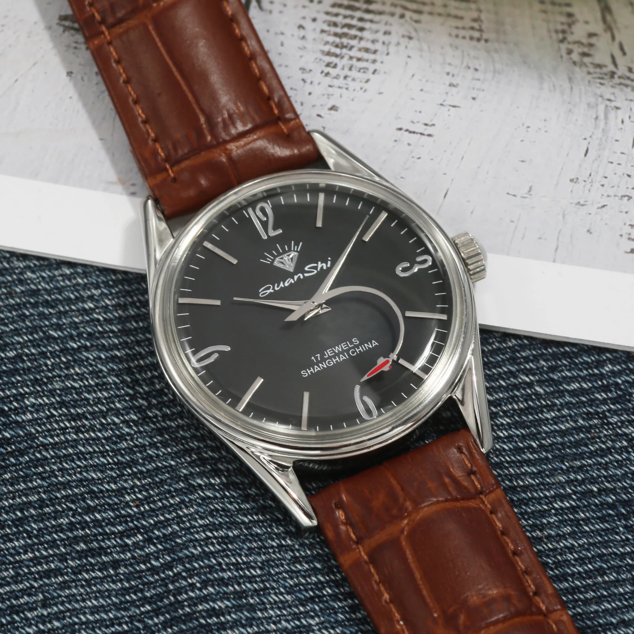 Orologio Meccanico a Carica Manuale Shanghai Diamond 38MM 7120 Impermeabile da Uomo - Ingrosso