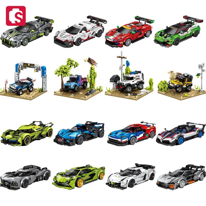 SEMBO Sport Car Building Blocks MOC Modelli di veicoli da corsa Fuoristrada Assemblaggio Mattoni Set di costruzioni per auto per ragazzi Giocattolo Regali per bambini