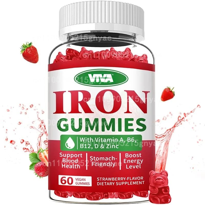 Gommose di Ferro - Integratore con Vitamina B6, B12, C, Zinco, Acido Folico - Supporta Anemia e Carencia di Ferro