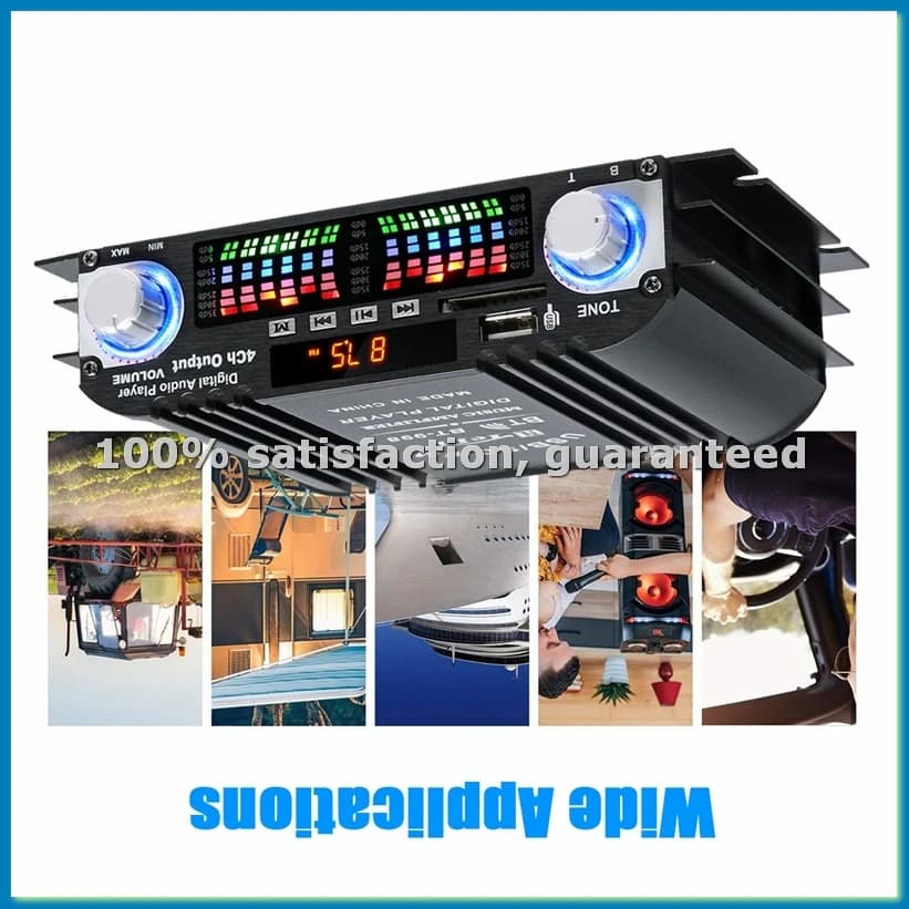 Amplificatore Audio Digitale HIFI BT-998 con Display LCD, Amplificatore di Potenza Classe D, Radio Bluetooth per Auto e Casa, Altoparlante FM USB SD-ELEC