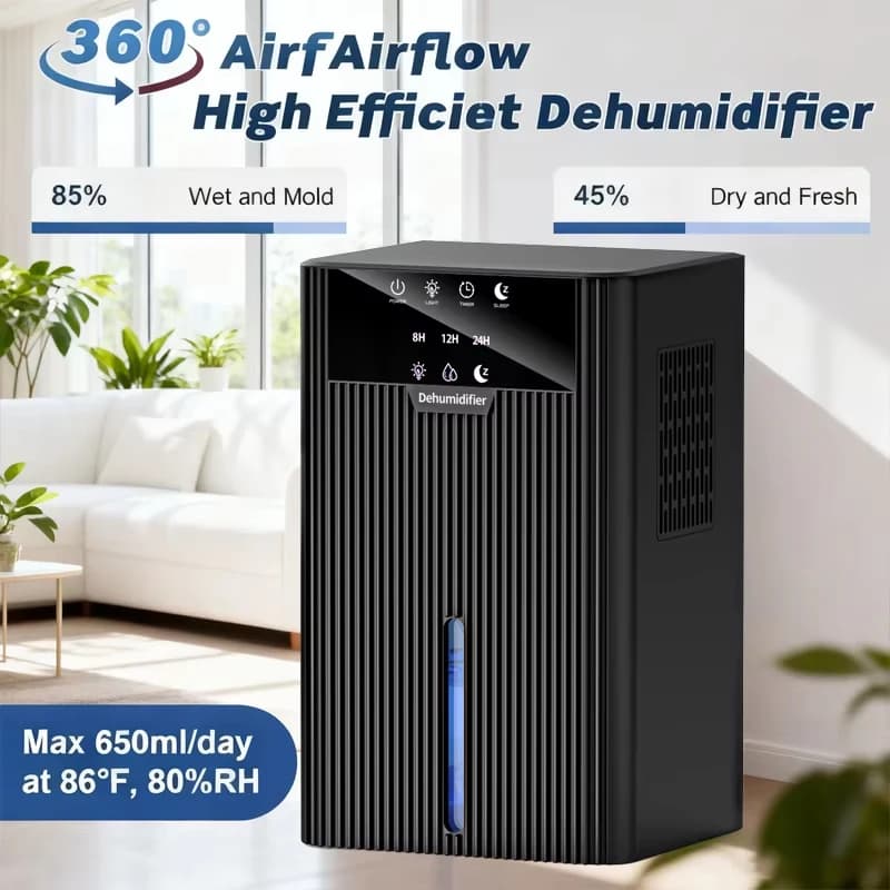 Deumidificatore compatto portatile per assorbimento dell'umidità Purificazione dell'aria Essiccazione Anti-umidità Soggiorno Piccolo deumidificatore