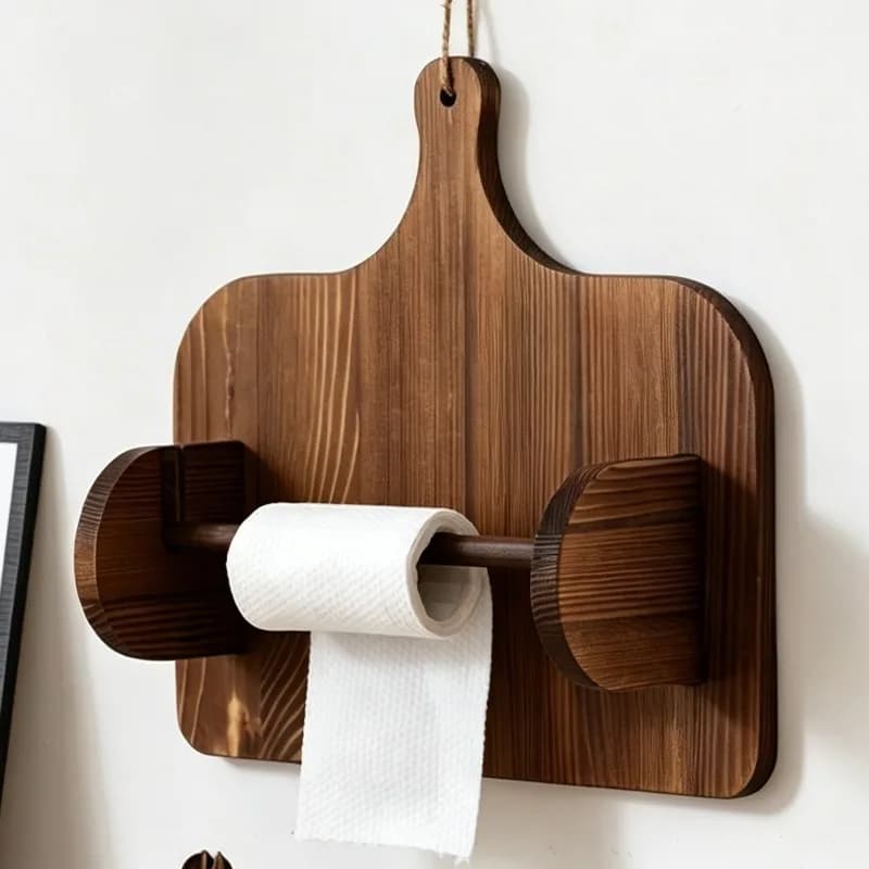 Wooden Paper Holders Retro Kitchen Napkin Holder Wall Mounted Decoration Tissue Towel Storage Rack Portable Toilet Paper Shelf