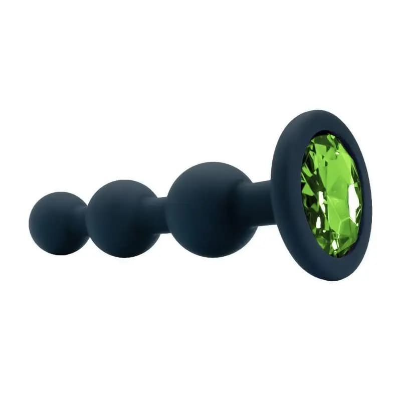 Nuovo plug anale a 3 sfere in silicone nero per uomo e donna ​ Giocattolo Sessuale con Base in Cristallo, Plug Anale, Trainer Anale