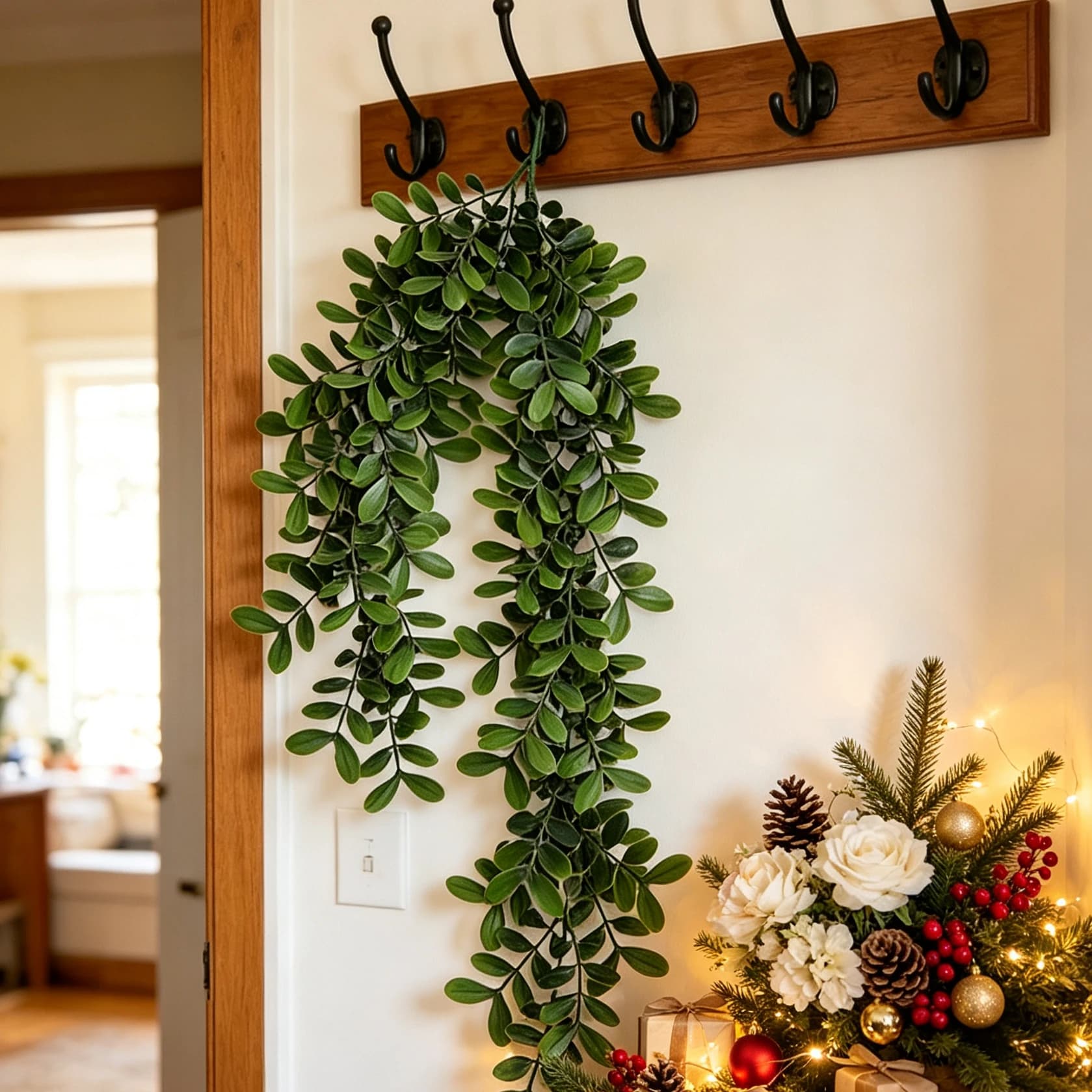 4PC Artificial Ivy Plant Vine Plastic Leaf Wedding Holidays Party Christmas Decor Home Garden DIY Living Fall Wall Hanging Gifts