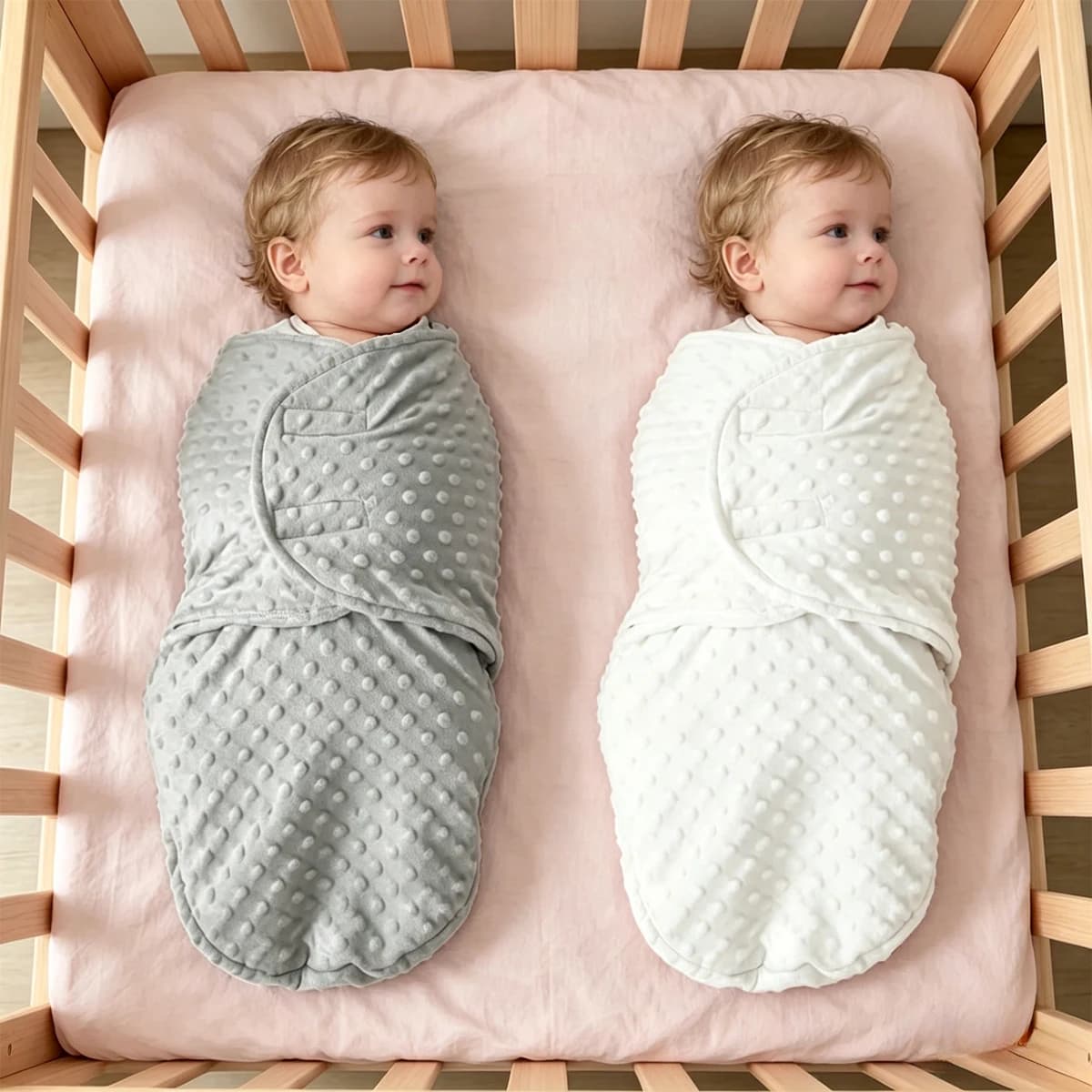 1Pc Baby Dotted Swaddle Blanket, Newborn Anti-Startle Swaddle, 3D Dotted Fleece Swaddle Wrap, Soft Touch for Sleep Aid, Warm and Skin-Friendly Soothing Newborn Sleeping Bag