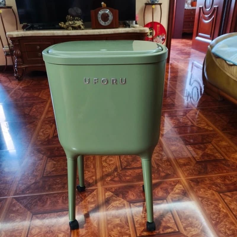 Modern Plastic Step Trash Can with Lid Large Capacity Tall Waste Bin for Kitchen Home Hands Free Press Type Recycling Container
