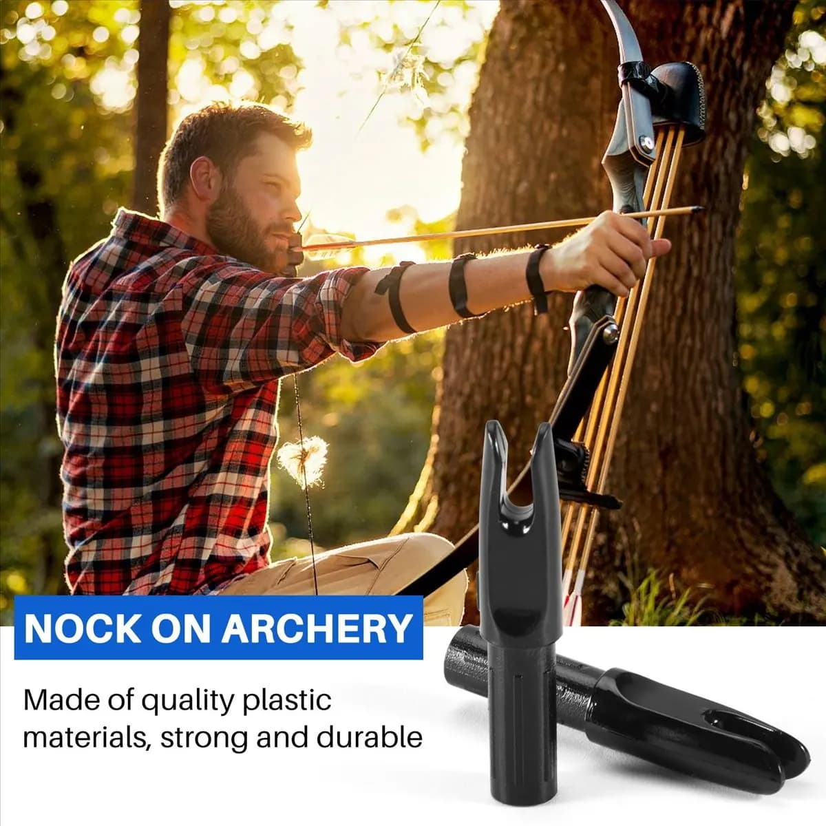 L79A 60 Pack Archery Arrows Nock ID 6.2mm Arrows Nocks Insert Tail for DIY Hunting Shootings Arrows Compound Recurve Bow