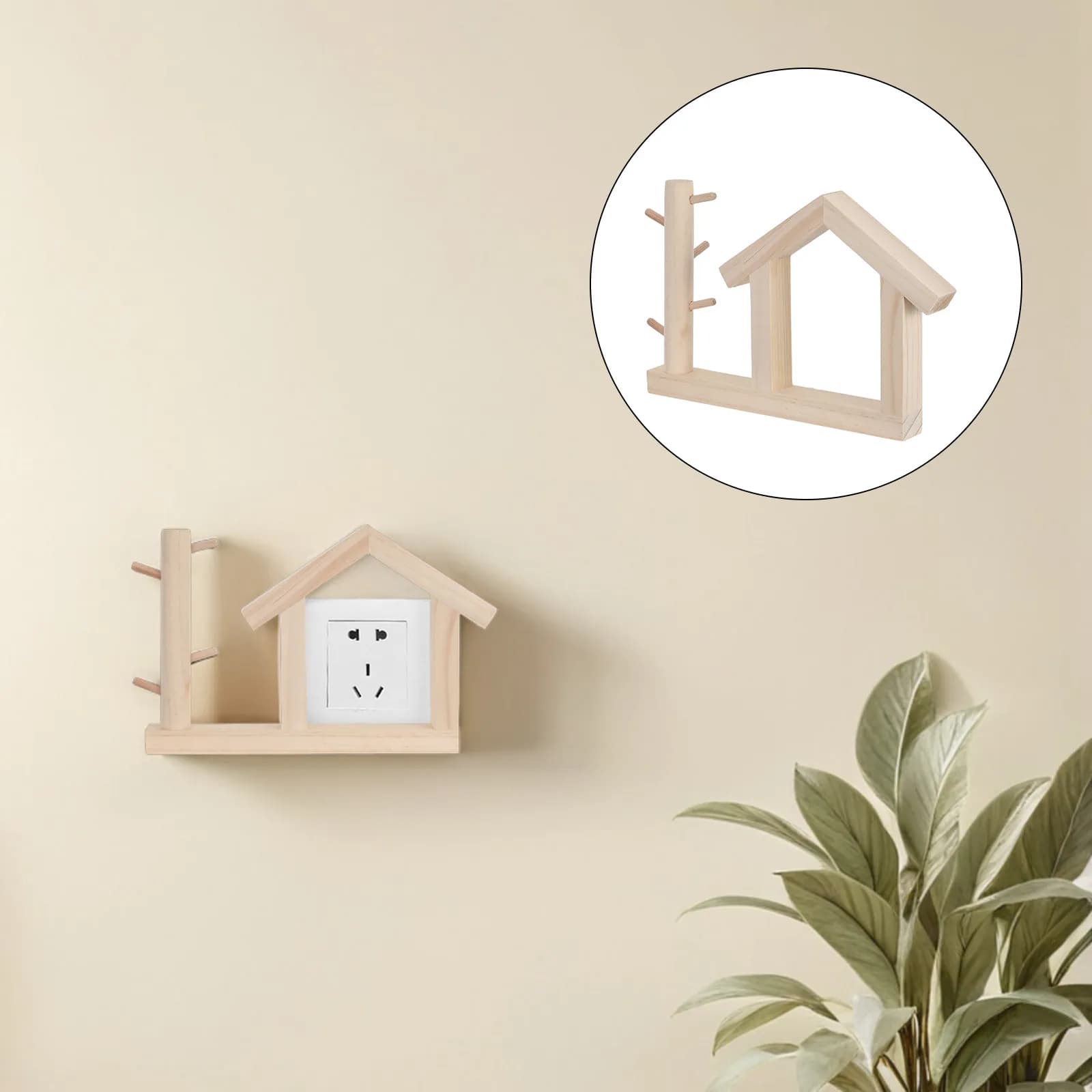 Rustic Farmhouse Wooden Light Switch Wall Plate Key Hook Outlet Surround Trim for Living Room Bedroom