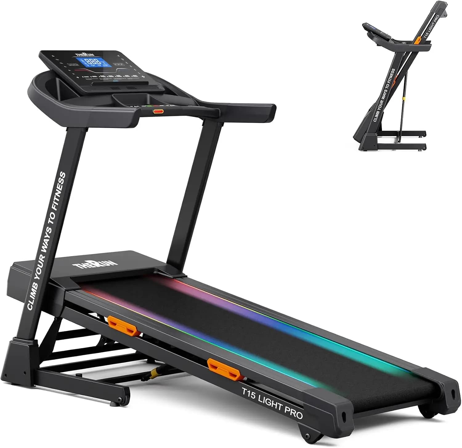 THERUN 20% Auto Incline Treadmill, 12 MPH and 3.5 HP Motor, 55" X 20" Large Running Belt with Advanced Console, All-in-One Foldable Treadmills for Home with Incline for Intensive Workout