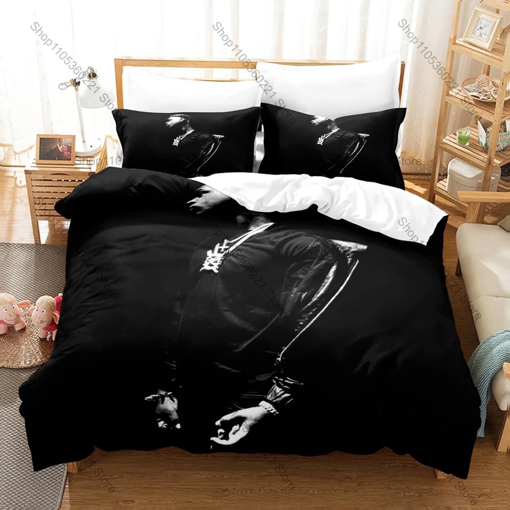 Cool Graphic Ken Carson Playboi Carti Opium Label Rage Rap Bedding Set Duvet Cover With 2 Pillowcases Teen Eboy Goth Bedroom Dec