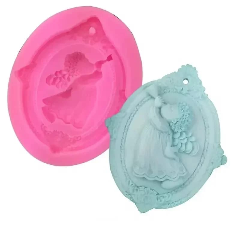 Stampo in Silicone Rosa 3D a Forma di Angelo, Ultimo Modello 2026, per Gesso, Sapone, Resina, Torte, Cioccolato, Candele - Strumento Fai-da-te Ovale