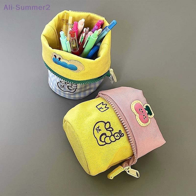 Astuccio verticale semplice con chiusura a scatto, a tema cartone animato, grande capacità, per studenti, porta penne, borsa porta cancelleria per la scuola