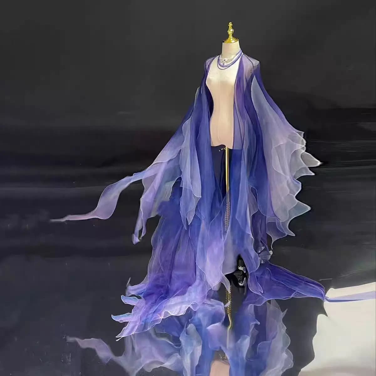 Elegant Purple Hanfu Robe for Women Traditional Chinese Outer Long Robe Summer Beach Party Cosplay Accessories Hanfu Shawl