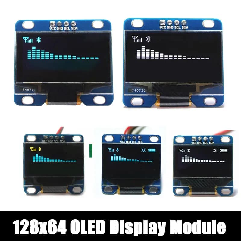 0,96/1,3 OLED Display Module, LCD LED Screen I2C IIC White Blue Yellow for Arduino STM32 51 MSP430 Electronic Kit Fai-da- ♪