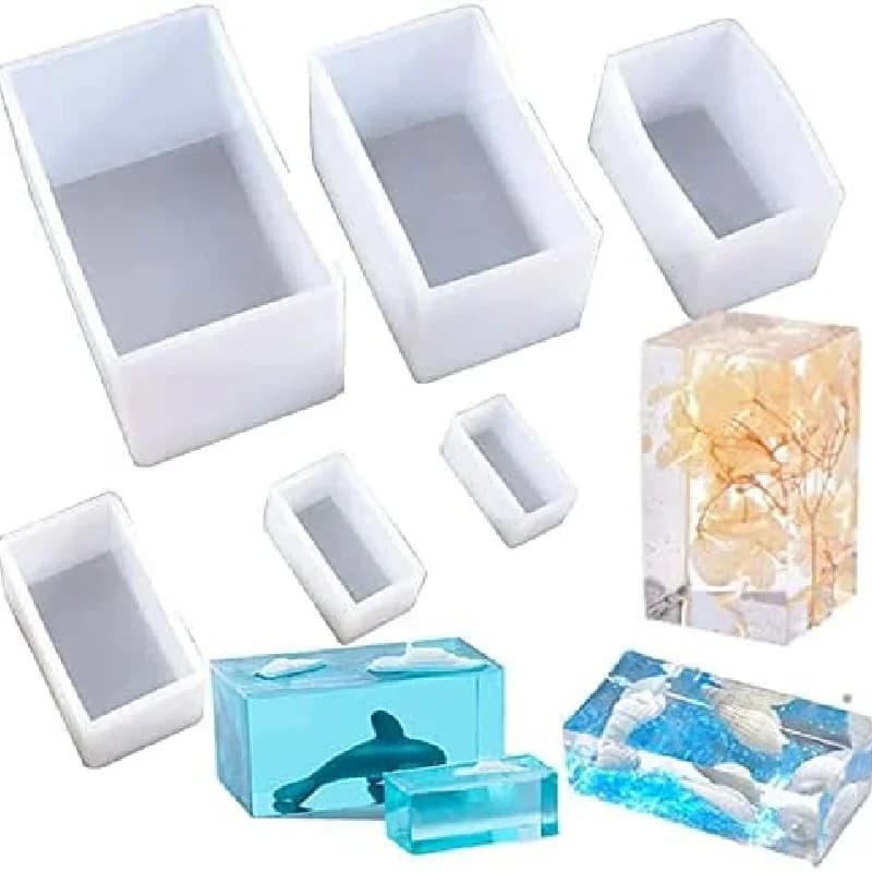 Set di 11 Stampi in Silicone a Forma di Cubo del Mondo per Resina Epossidica, Creazione di Gioielli Fai-da-Te, Vassoi Portaoggetti e Kit per Candele