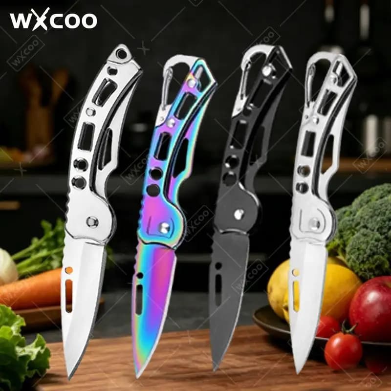 WXCOO Pocket Knife Folding Knife Kitchen Vegetable Knife Stainless Steel Fruit Peeler Meat Cleaver Cooking Accessories Tools