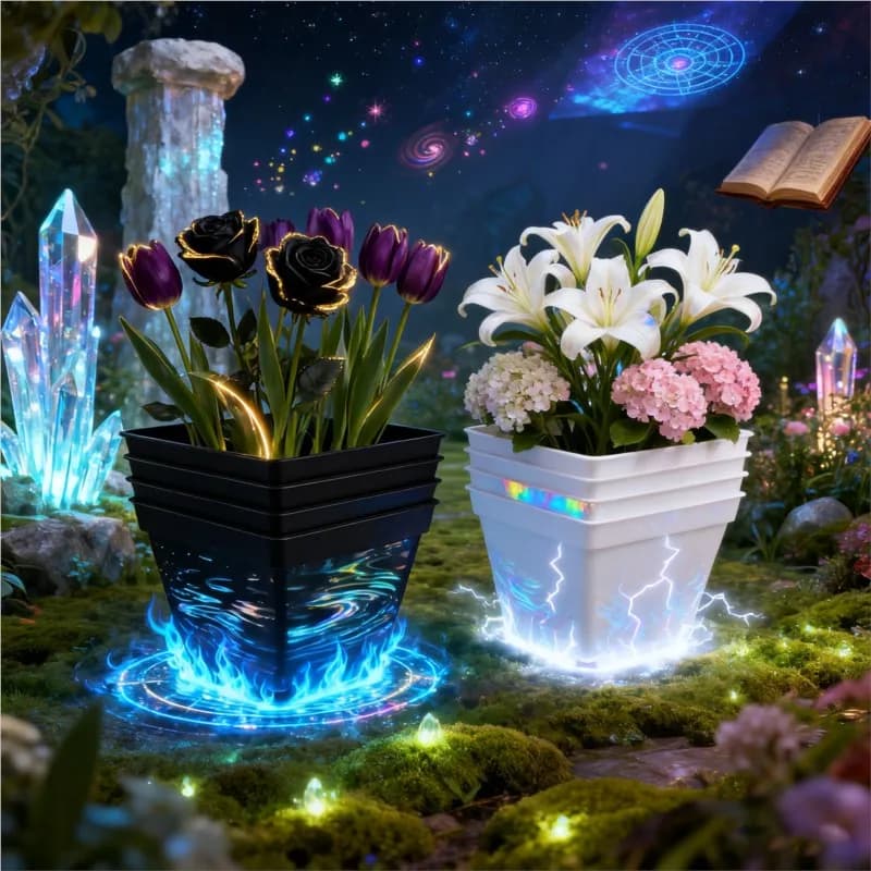 10cm Mini Plastic Plant Flower Grow Pots Nursery Baskets Square Cup Succulent Planter Gardening Planting Tool For Seed Veg Black