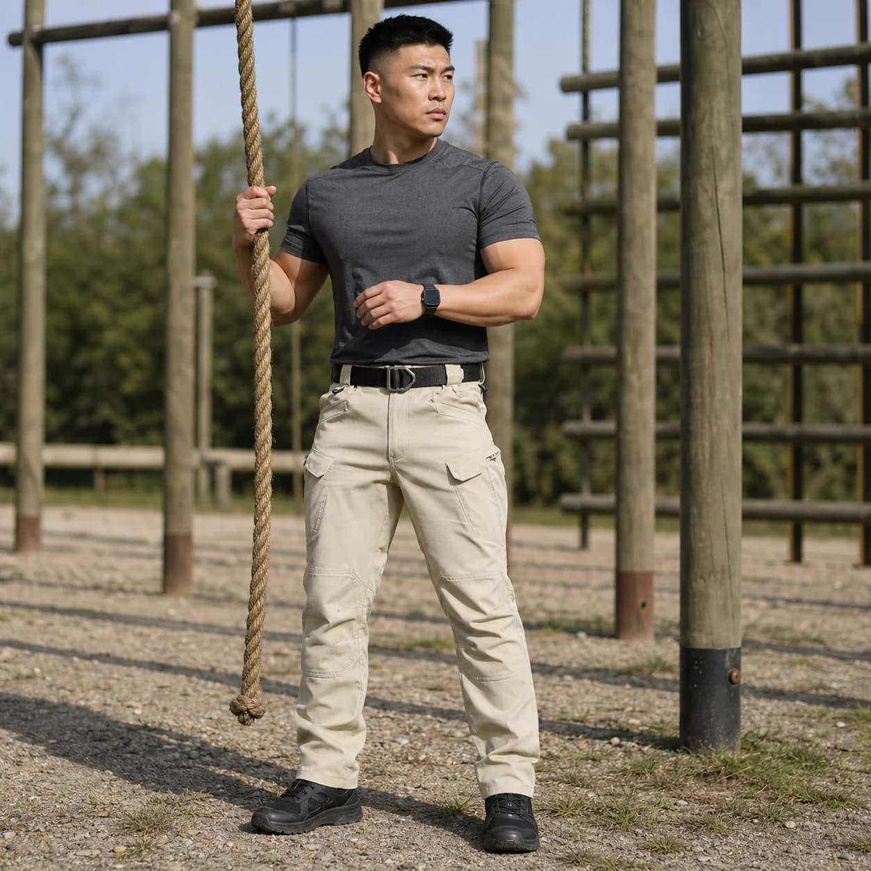 Men's Thin Tactical Cargo Pants Classic Outdoor Hiking Trekking Joggers Pants Military Multi Pocket Trousers No Belt