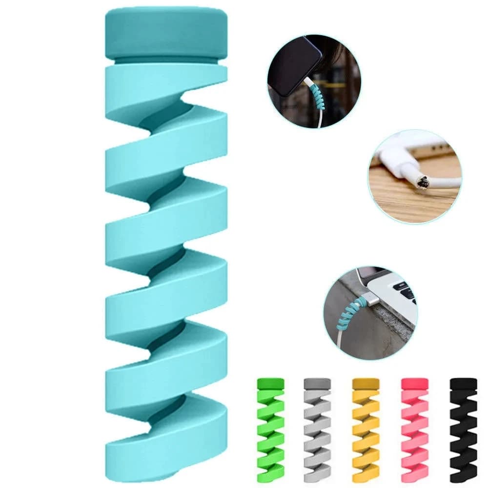 10 Pezzi Protezione a Spirale per Cavi, Avvolgicavo in Silicone Morbido, Clip Salva-Cavo per Telefono Android, Mouse, Auricolari, Protezione Fili