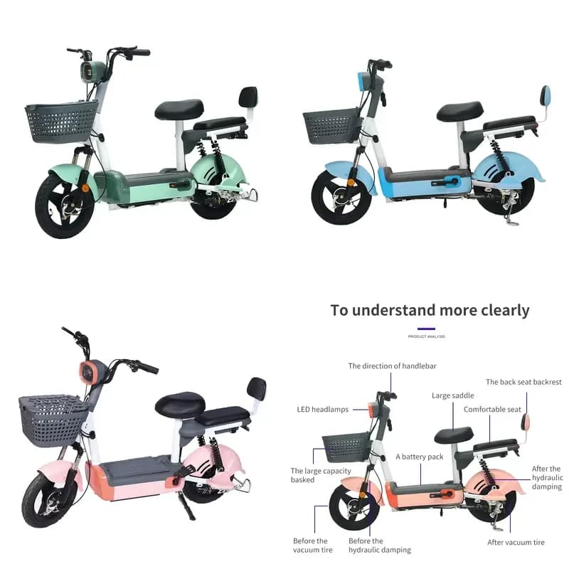 Paige OEM/ODM Electric Bike E 350w 48v12ah City Bicycle 2 Wheels Moto Bicicleta Electrica Bike High Quality Ebike Scooter