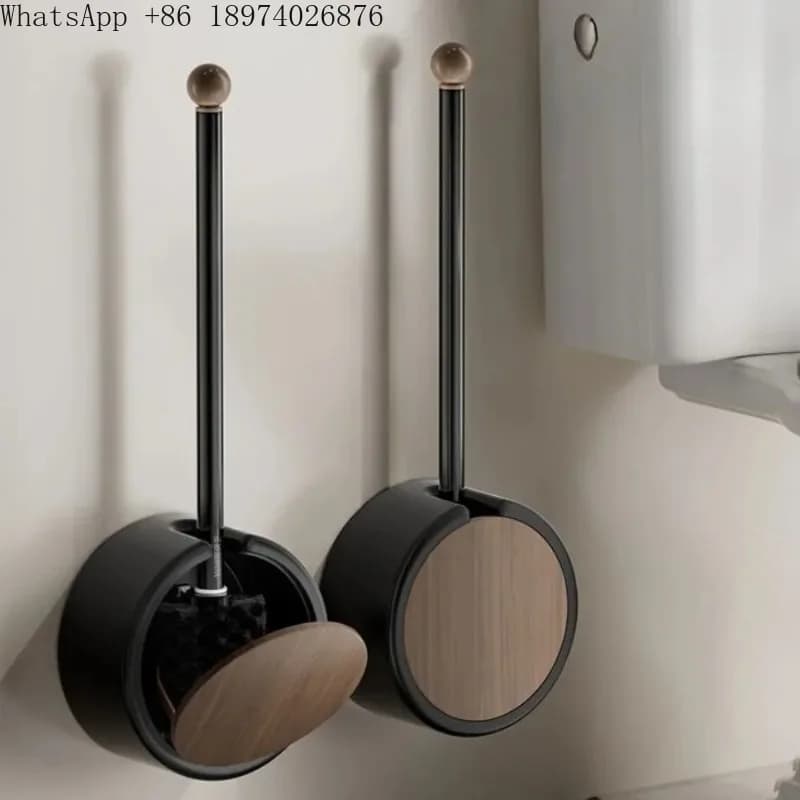 Wall-mounted bathroom long-handled cleaning brush set for toilet washing