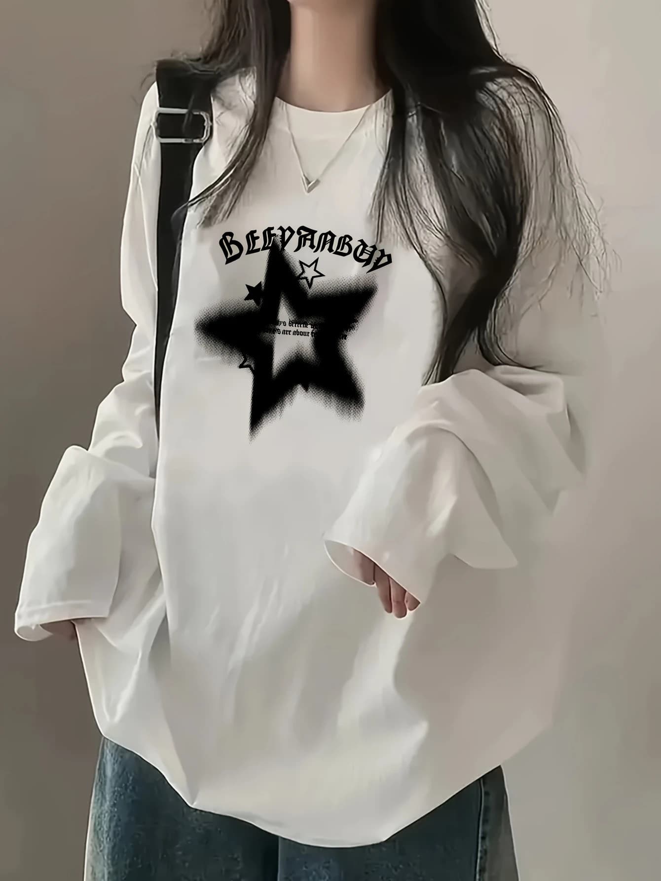 Korean Style Long Sleeve T-Shirt for Women Autumn Loose Fashion Base Layer Top