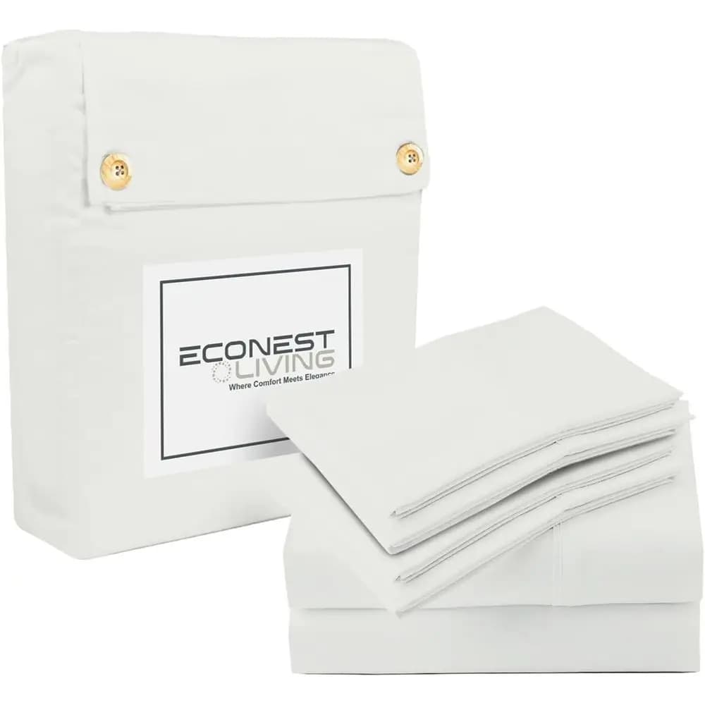 Set of Queen Size 1000 TC 100% Egyptian Cotton, Natural and Breathable, Refreshing, Bed Linen Set for All Seasons, Comfort and Luxury