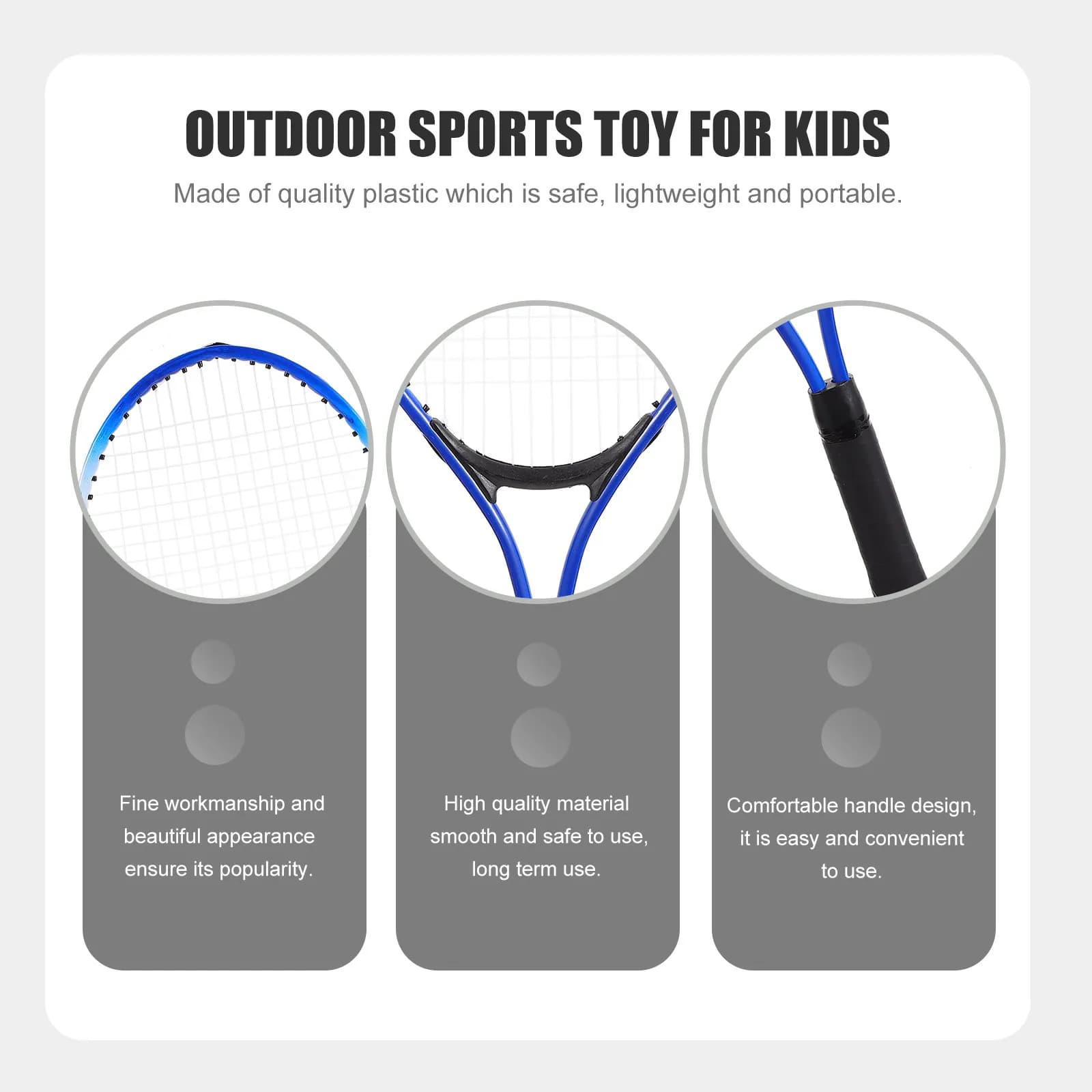Children's Tennis Rack Set in Light Iron, Portable, with Oval Surface, Easy to Use, Funny Children's Toy with Ball