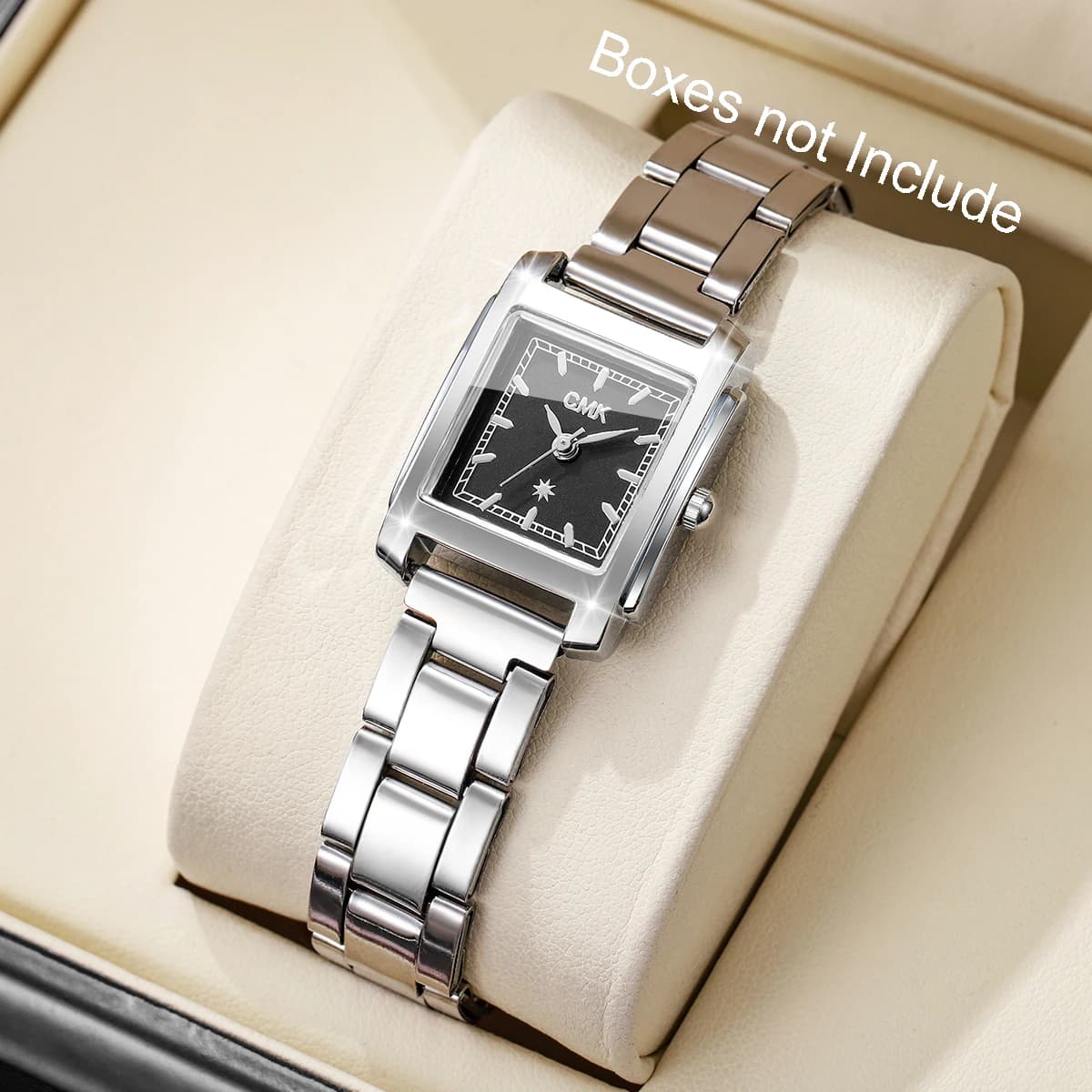 Fashionable square women's watches with alloy strap, women's quartz watch, girl's watch Reloj Mujer (without box)