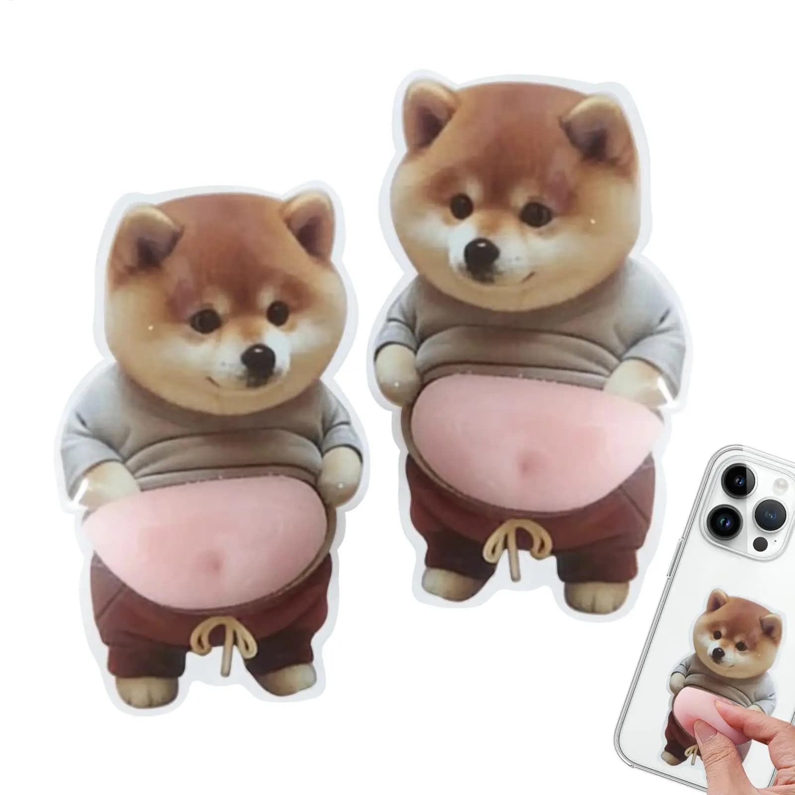 3D Shiba Inu Dog Belly Sticker Self-adhesive Cute Soft Puppy Stickers Decorative Sticker For Journal Phone Diaries Craft Decor