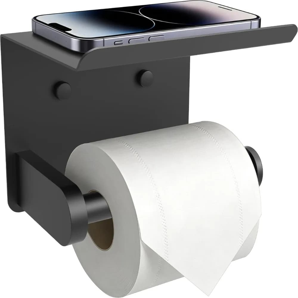 Stainless Steel Toilet Paper Holder Rustproof Self Adhesive Tissue Roll Holder Anti Fingerprint Multifunctional
