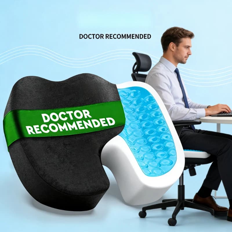 Cuscino in Memory Foam Premium per Seduta, Consigliato dai Medici, per Sedia da Ufficio e Auto, Allevia il Dolore alla Schiena